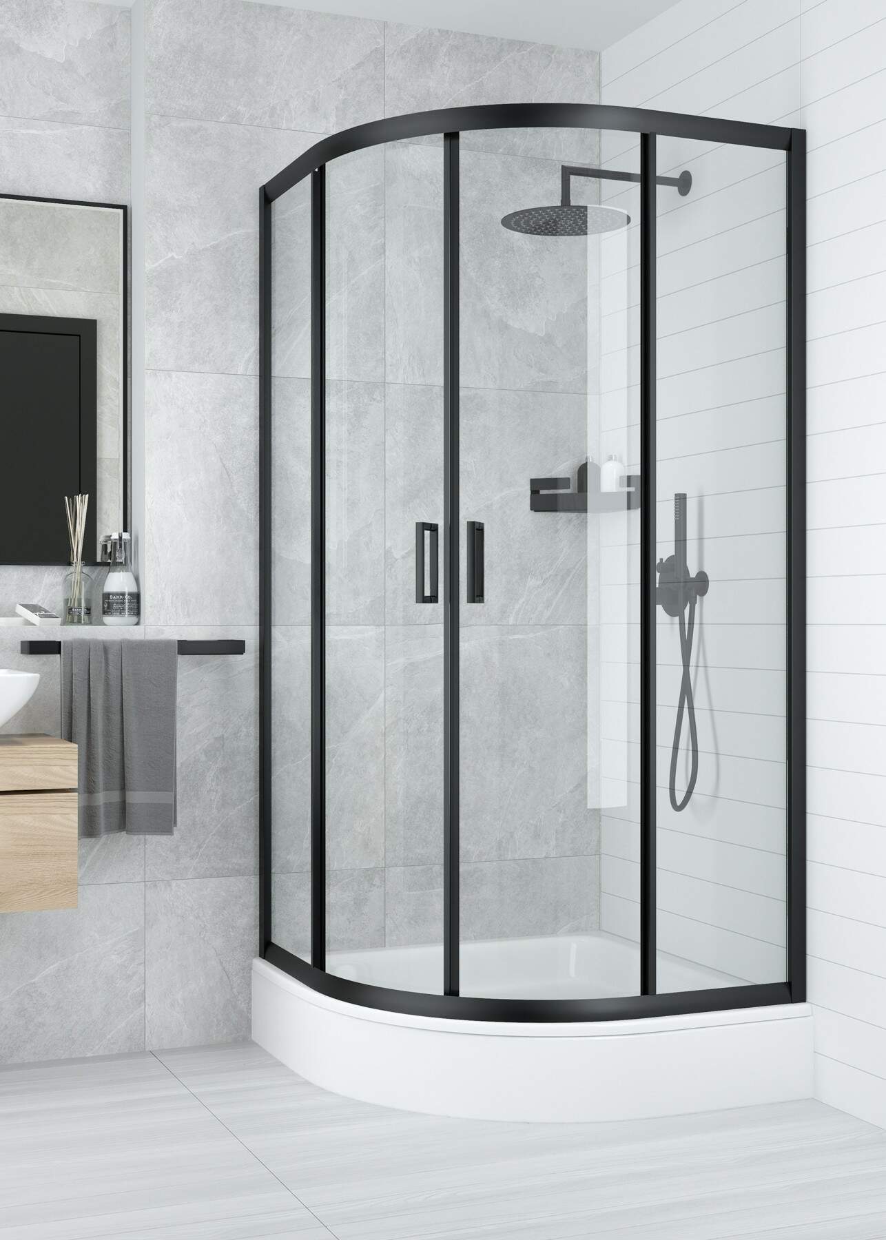 Deante Plus II brodzik 80x80 cm półokrągły biały KTU032B