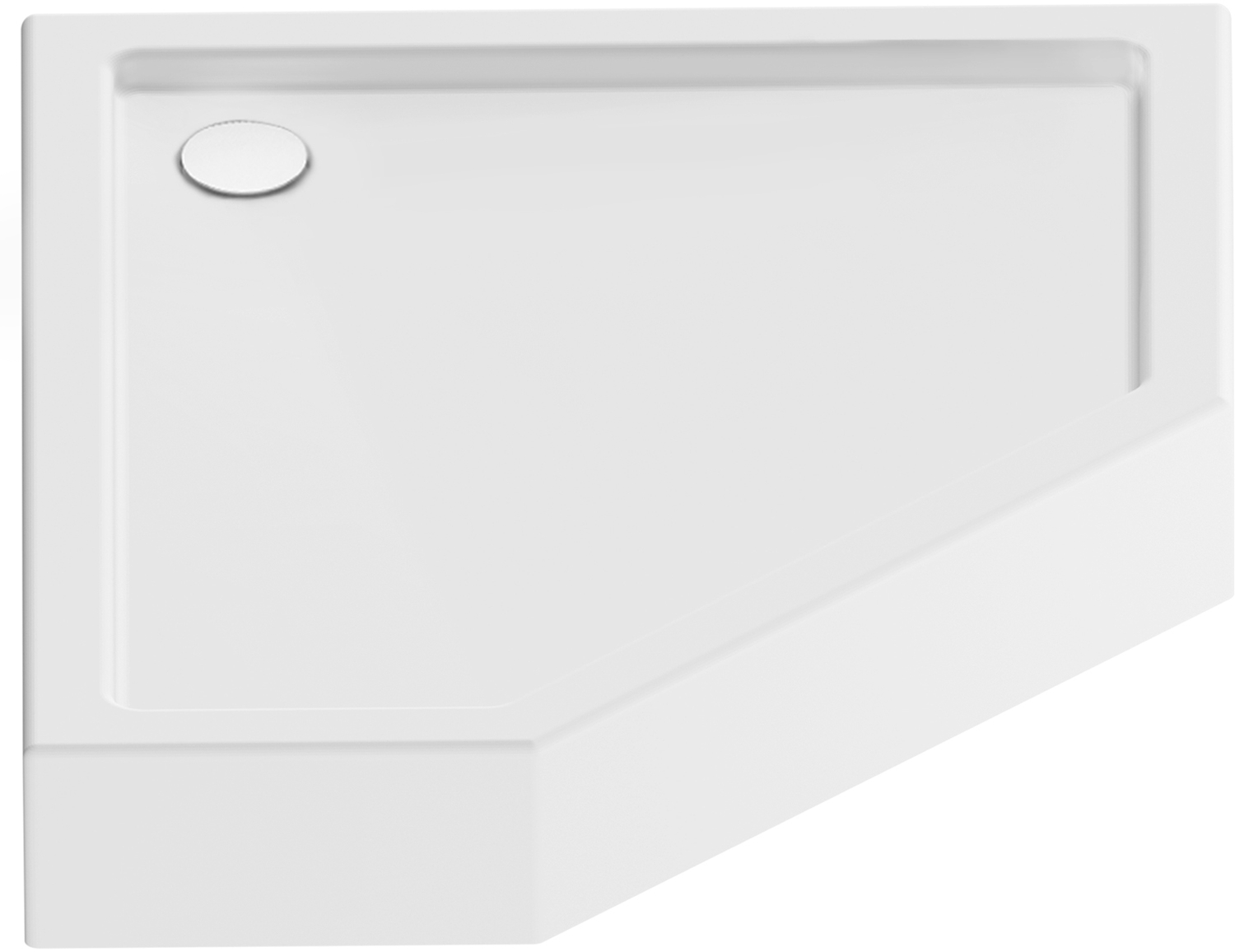New Trendy New Azura brodzik 100x80 cm pięciokątny lewy biały B-0416
