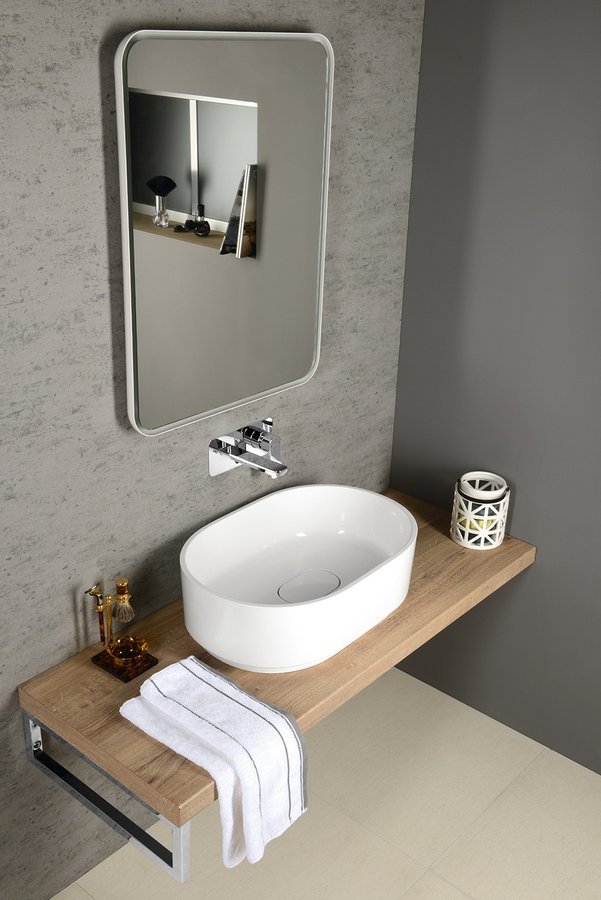 Sapho Float lustro 60x80 cm prostokątne z oświetleniem LED białe barwa światła neutralna 22572
