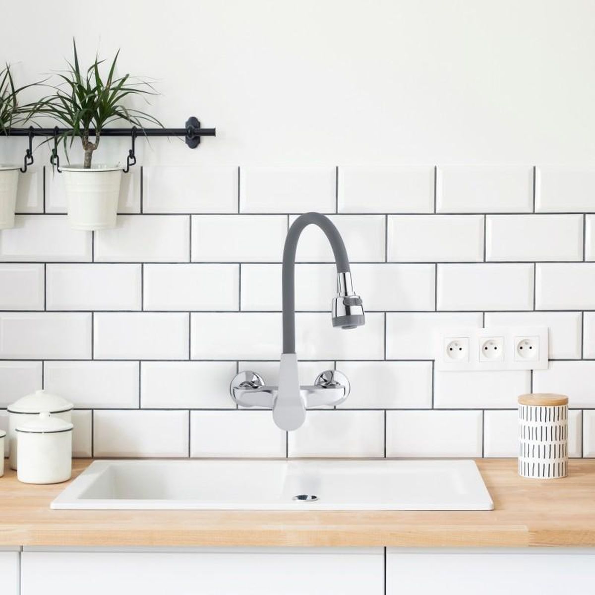YokaHome Diosa bateria kuchenna ścienna chrom/szary BZ.DIOSA-GRY - Wysyłka w 24h