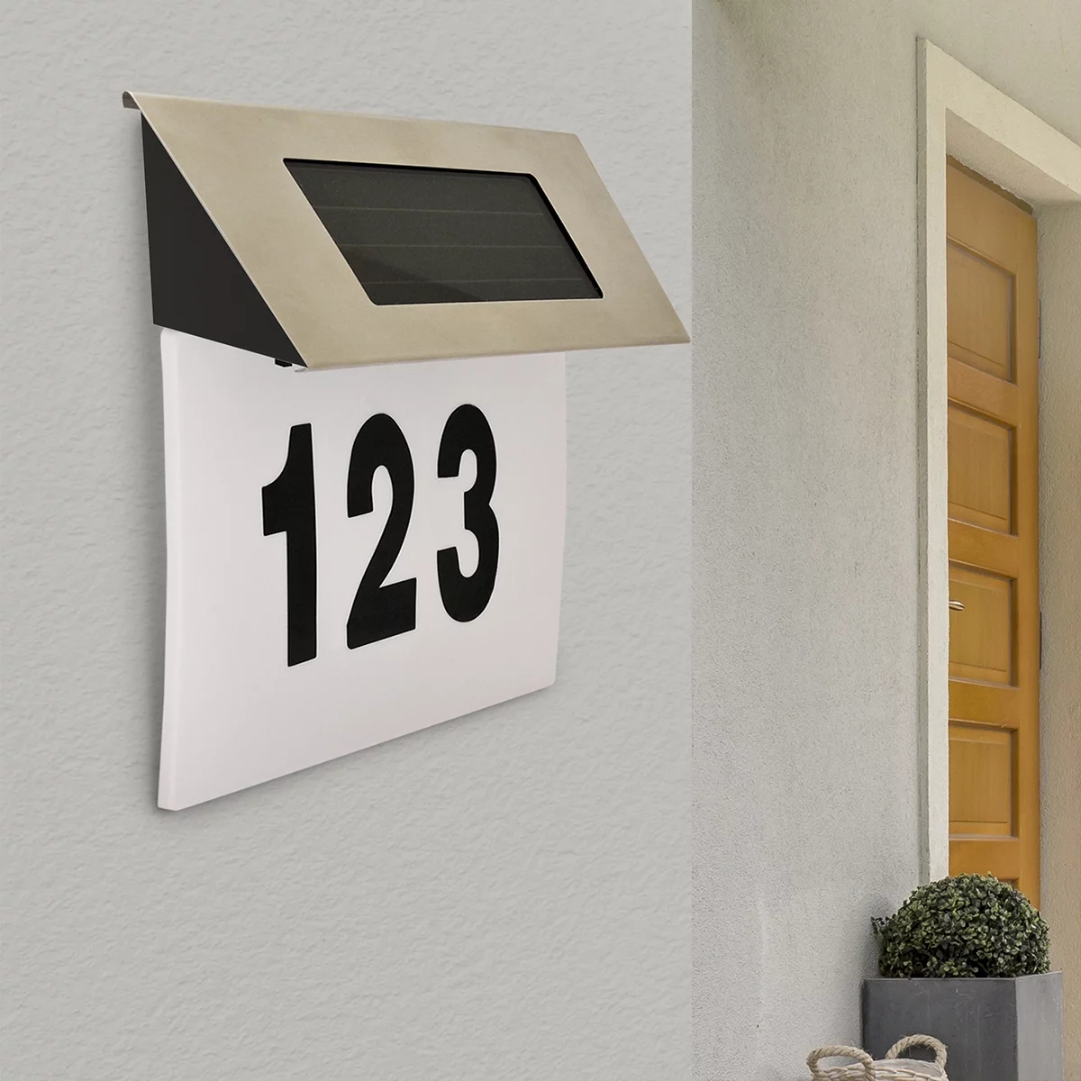 Goldlux Numer Domu lampa solarna wisząca srebrna 309570
