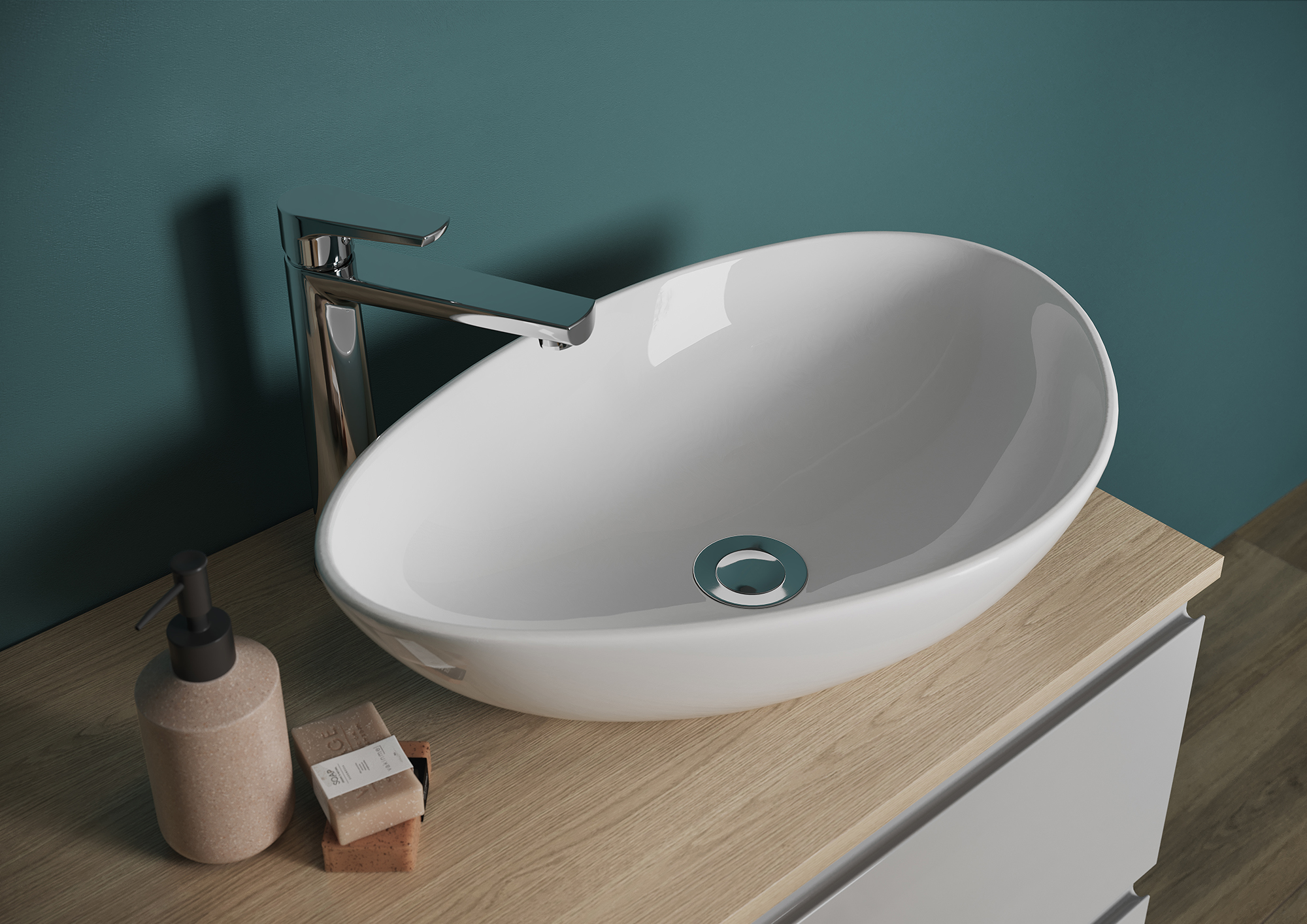 Cersanit Moduo umywalka 44x35,5 cm nablatowa asymetryczna EcoBox biała K116-051-ECO - Wysyłka w 24h