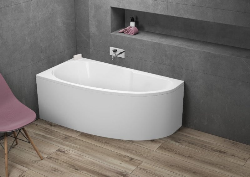 Polimat Miki wanna narożna 145x85 cm lewa biała 00421 - Wysyłka w 24h