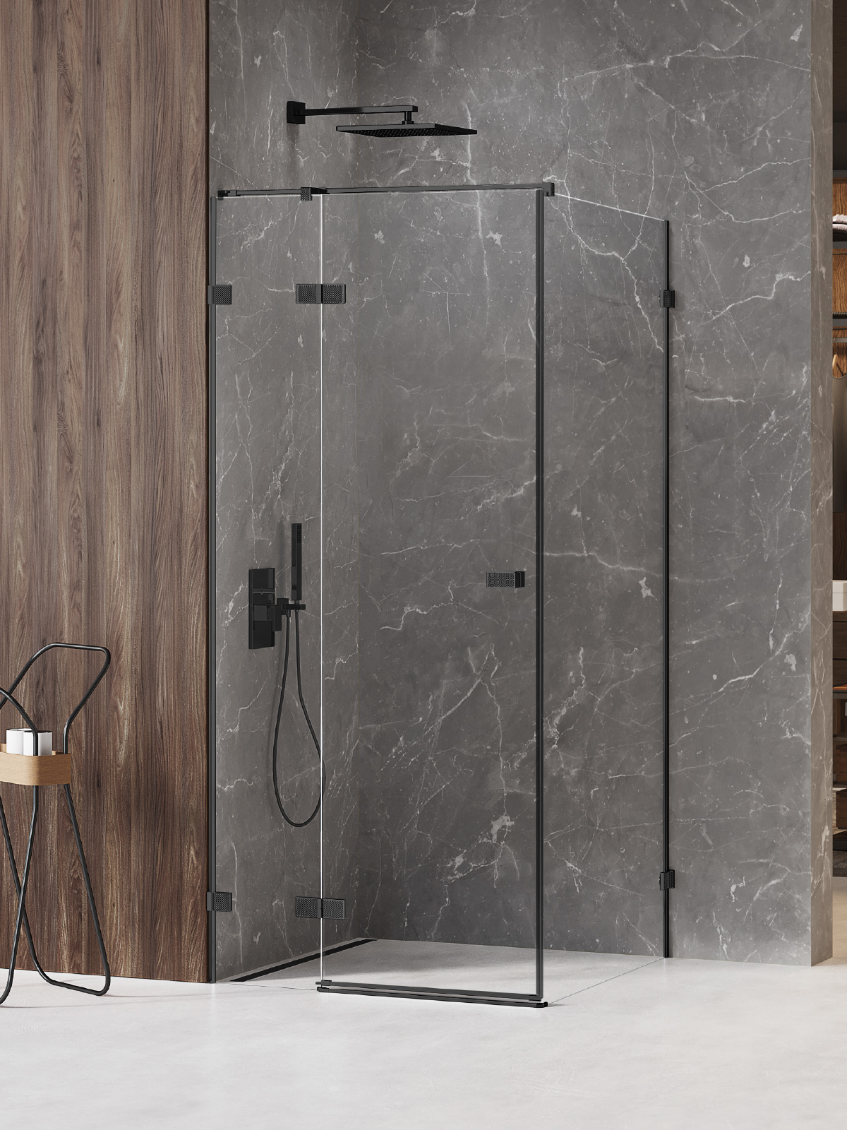 New Trendy Avexa Black XR kabina prysznicowa 90x120 cm prostokątna lewa czarny mat/szkło przezroczyste EXK-6860