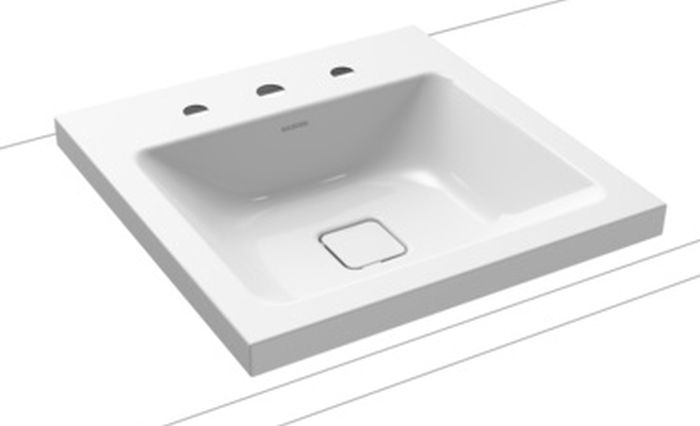 Kaldewei Cono umywalka 50 cm nablatowa kwadratowa model 3076 biała 908306033001