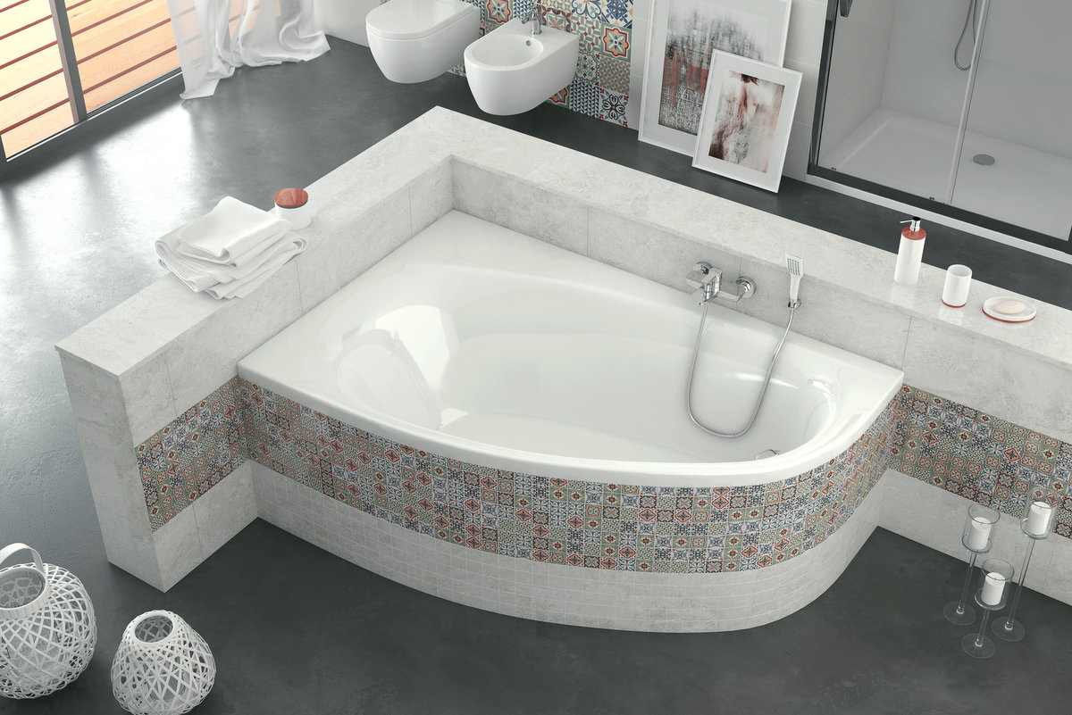 Excellent Kameleon wanna narożna 170x110 prawa biała WAEX.KMP17WH