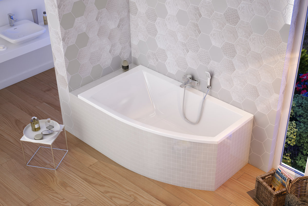 Excellent Magnus wanna narożna 150x85,5 cm lewa biała WAEX.MGL15WH