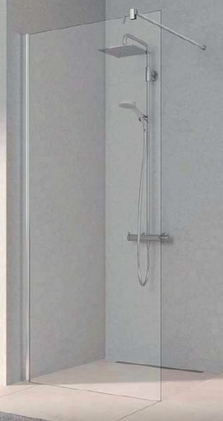 Kermi Walk-In Pega ścianka prysznicowa 120 cm wolnostojąca srebrny wysoki połysk/szkło przezroczyste PETWG12020VPK