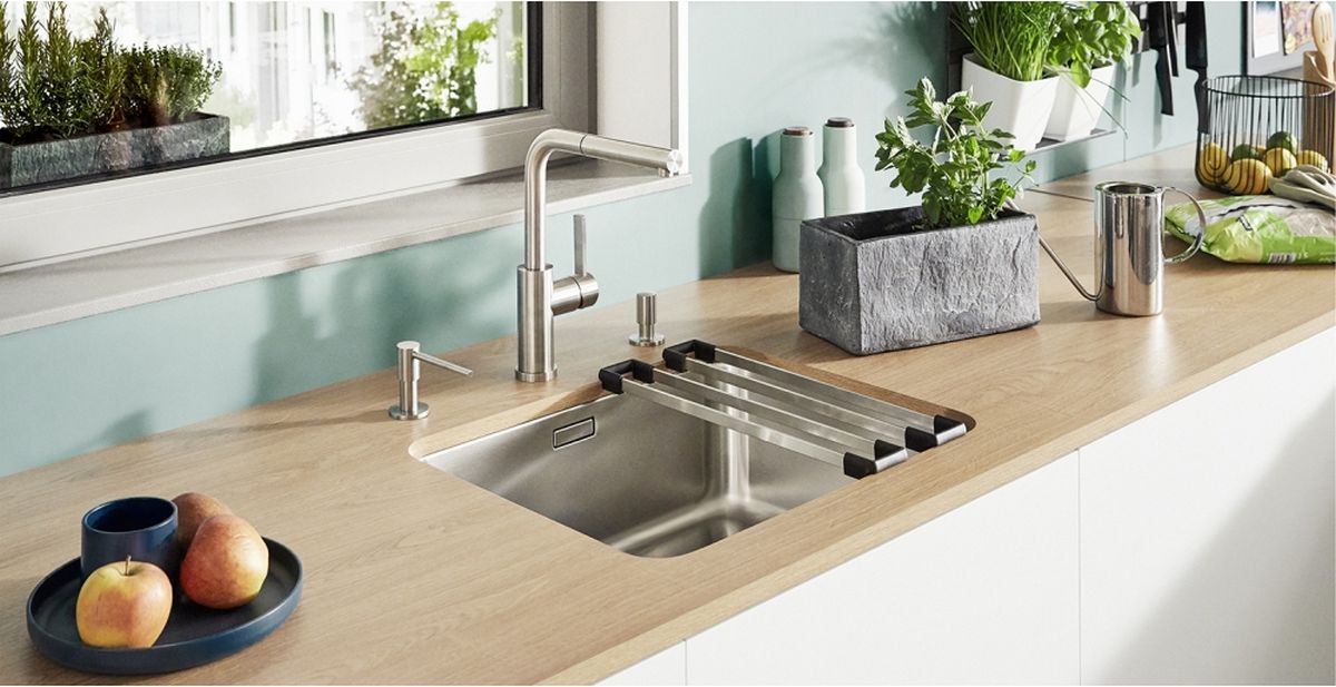 Blanco Lanora-S-F bateria kuchenna stojąca podokienna z wyciąganą wylewką stal szczotkowana 526180 - Wysyłka w 24h