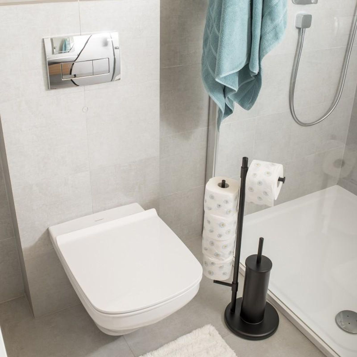 YokaHome Sisu stojak na papier toaletowy ze szczotką WC czarny mat P.SISU-BLK - Wysyłka w 24h