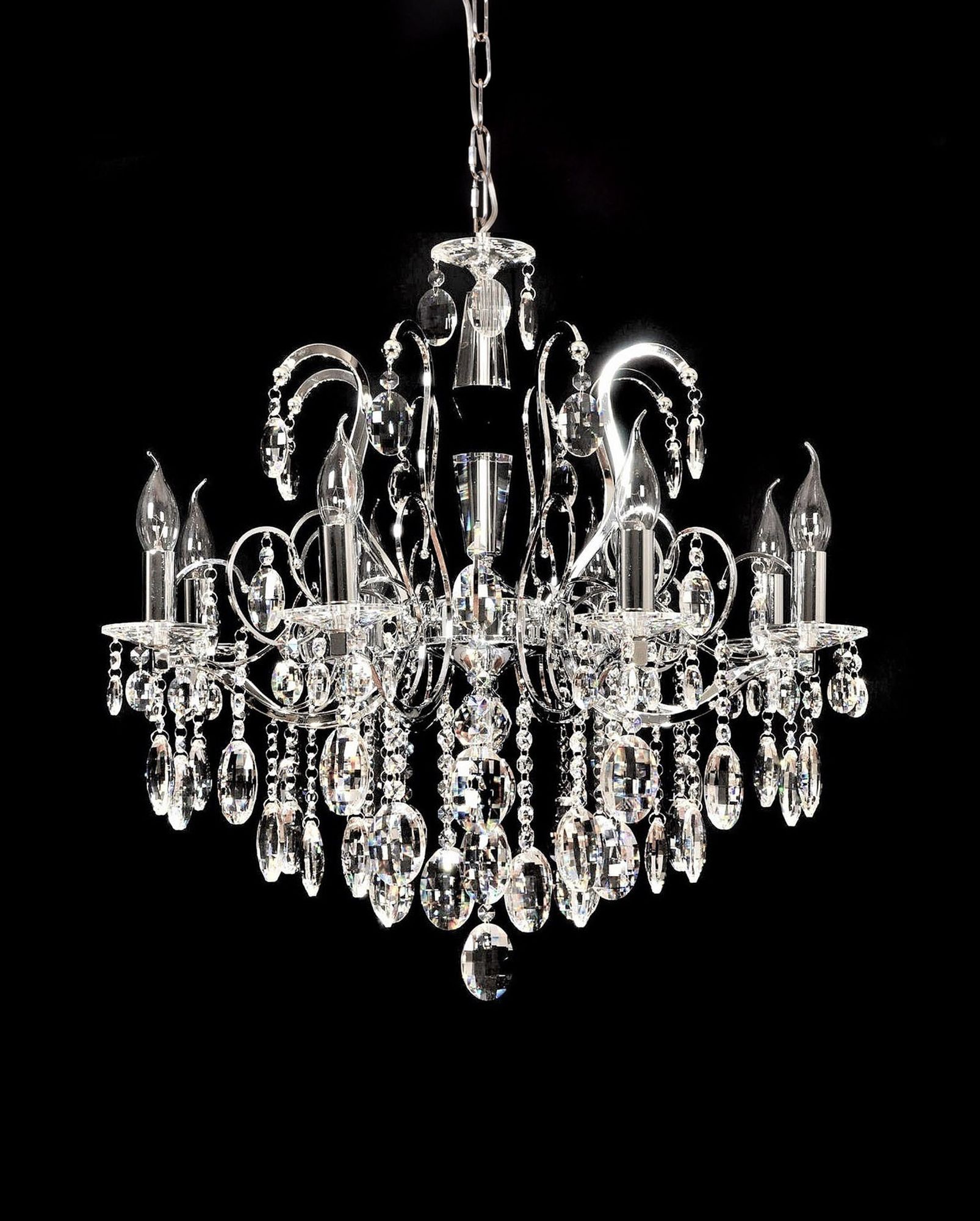 Lumina Deco Daniella W8 lampa wisząca 8x40W chrom/przezroczysta LDP9123-8