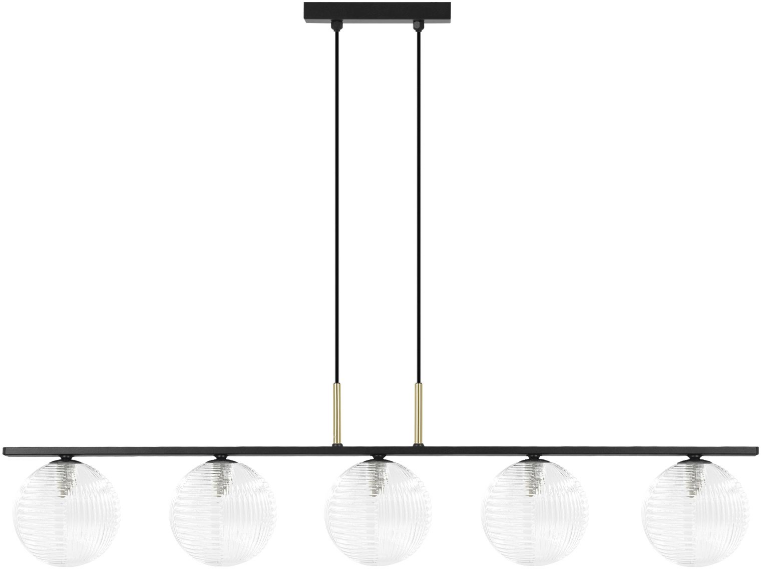 Kaja Aura lampa wisząca 5x10 W czarna-przezroczysta K-5683