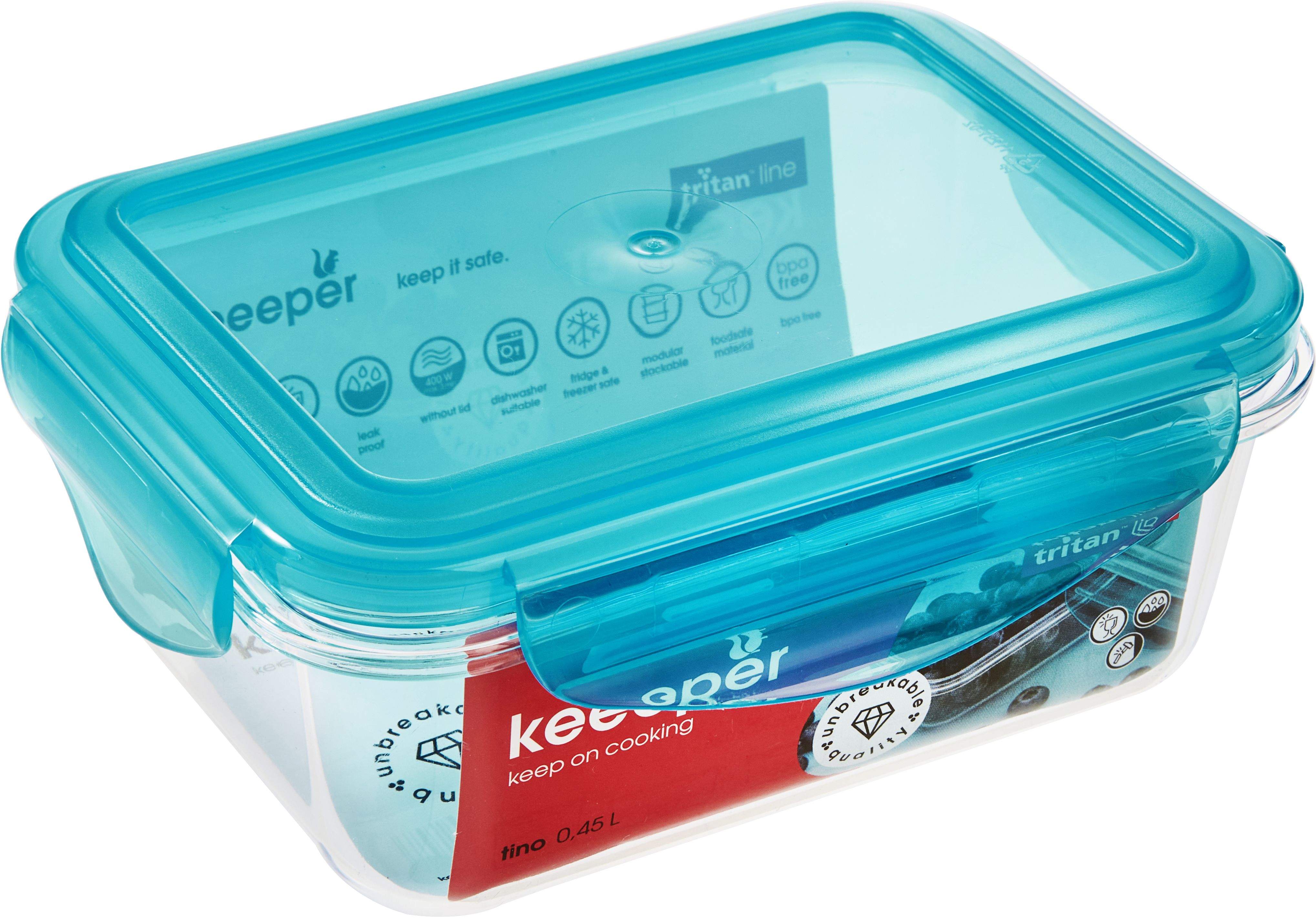 Keeeper Tino Tritan pojemnik do przechowywania 14x11x6,6 cm przezroczysty-niebieski 1111363200000