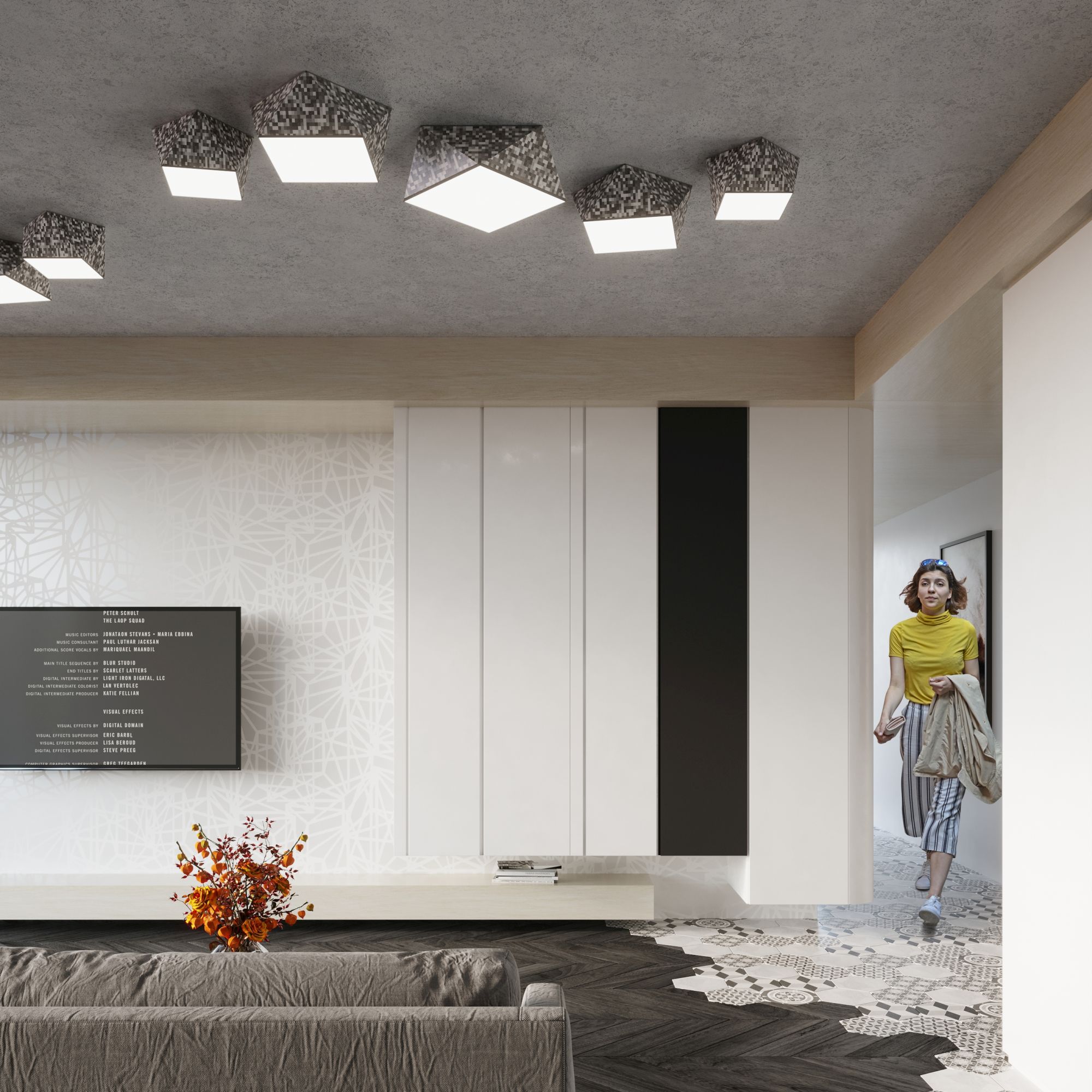 Sollux Lighting Hexa plafon 3x60 W szary SL.0694