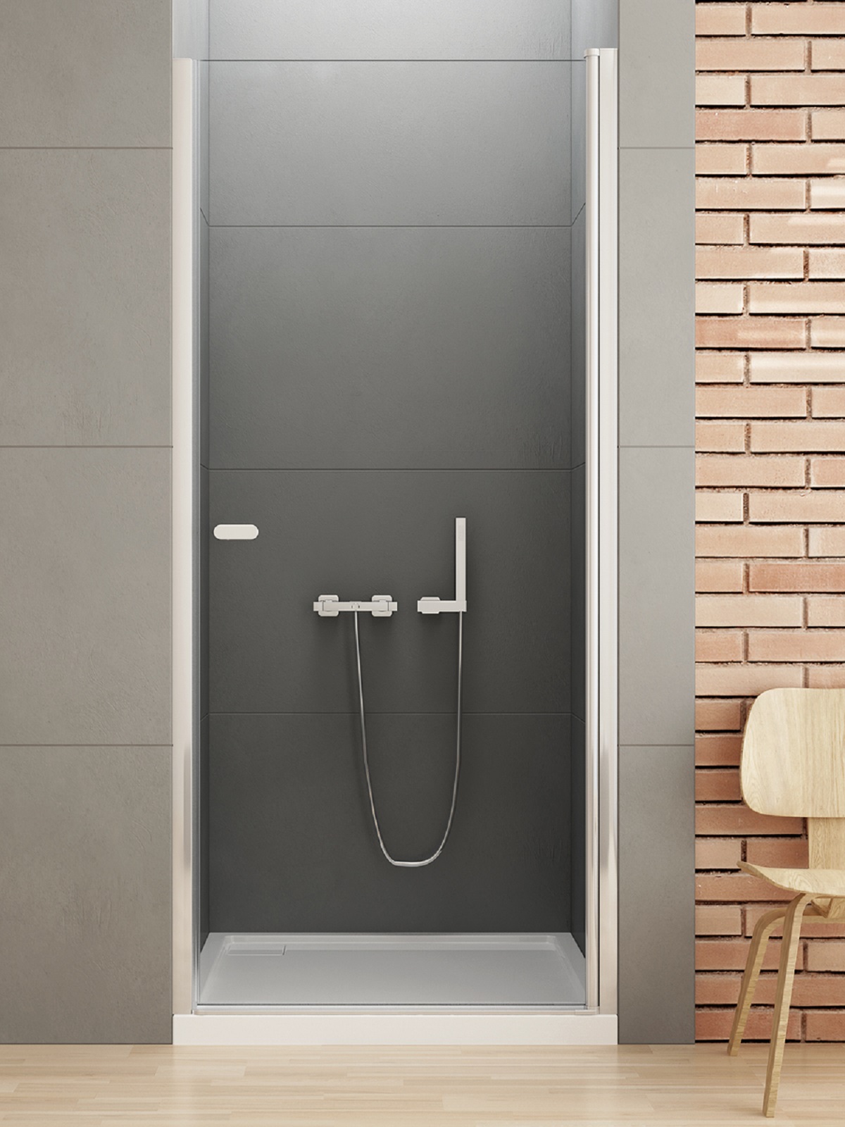 New Trendy New Soleo drzwi prysznicowe 80 cm uchylne chrom połysk/szkło przezroczyste D-0120A