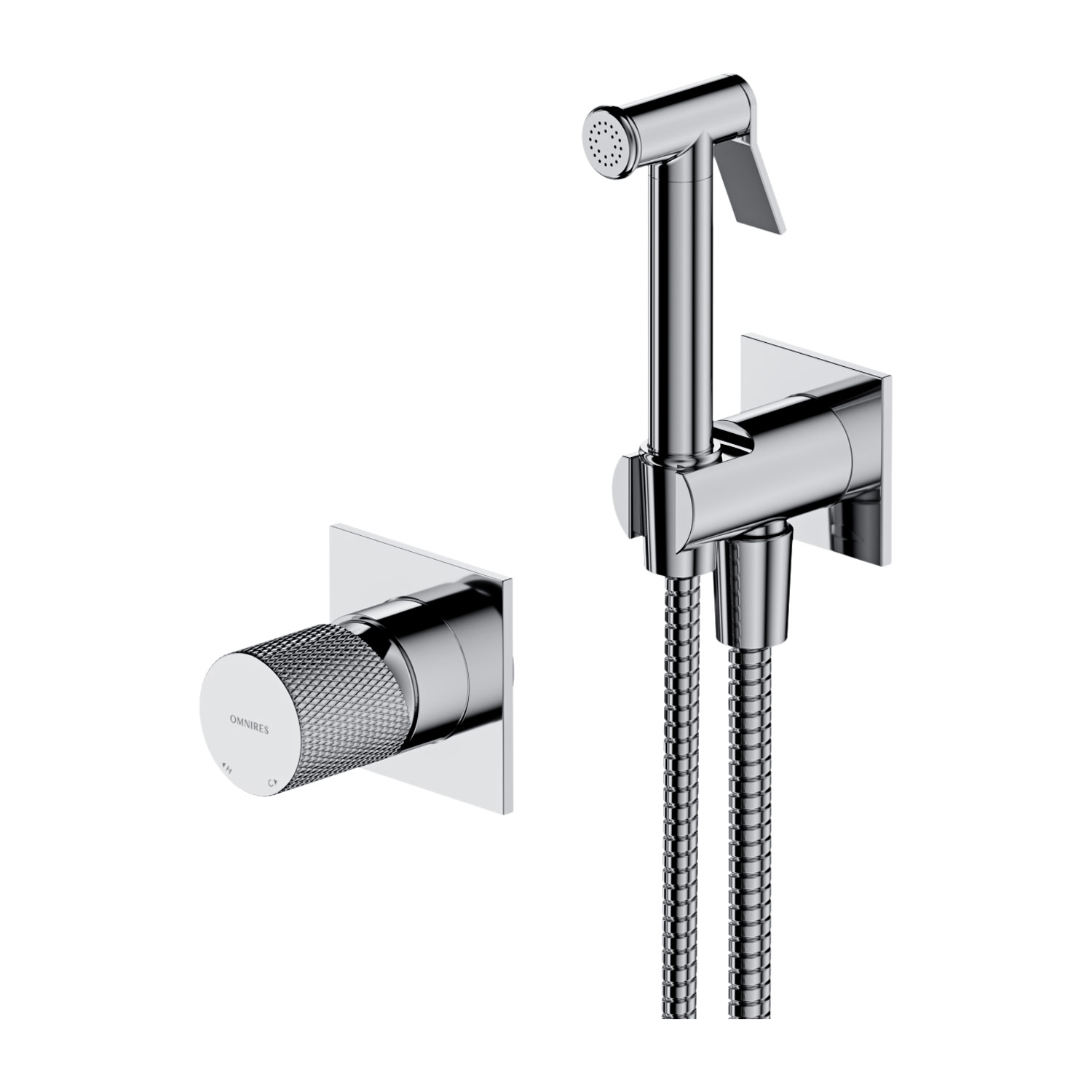 Omnires Contour bateria bidetowa podtynkowa z zestawem higienicznym chrom SYSCTBI1CR - Wysyłka w 24h
