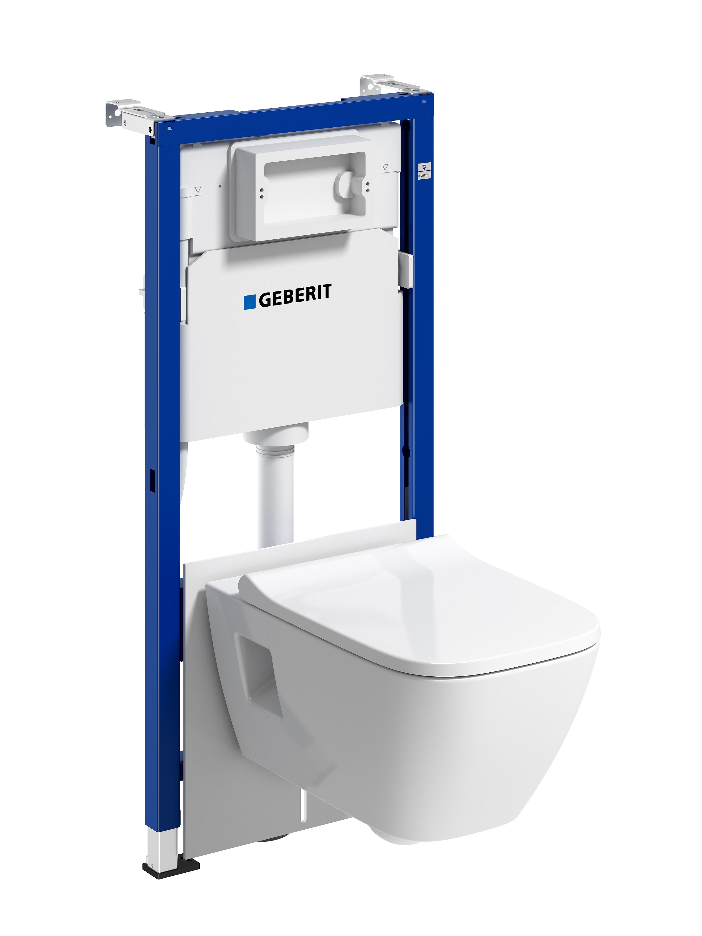 Geberit Duofix Basic stelaż podtynkowy z uszczelką i miską WC Selnova Square Rimfree z deską wolnoopadającą 118.344.00.2 - Wysyłka w 24h