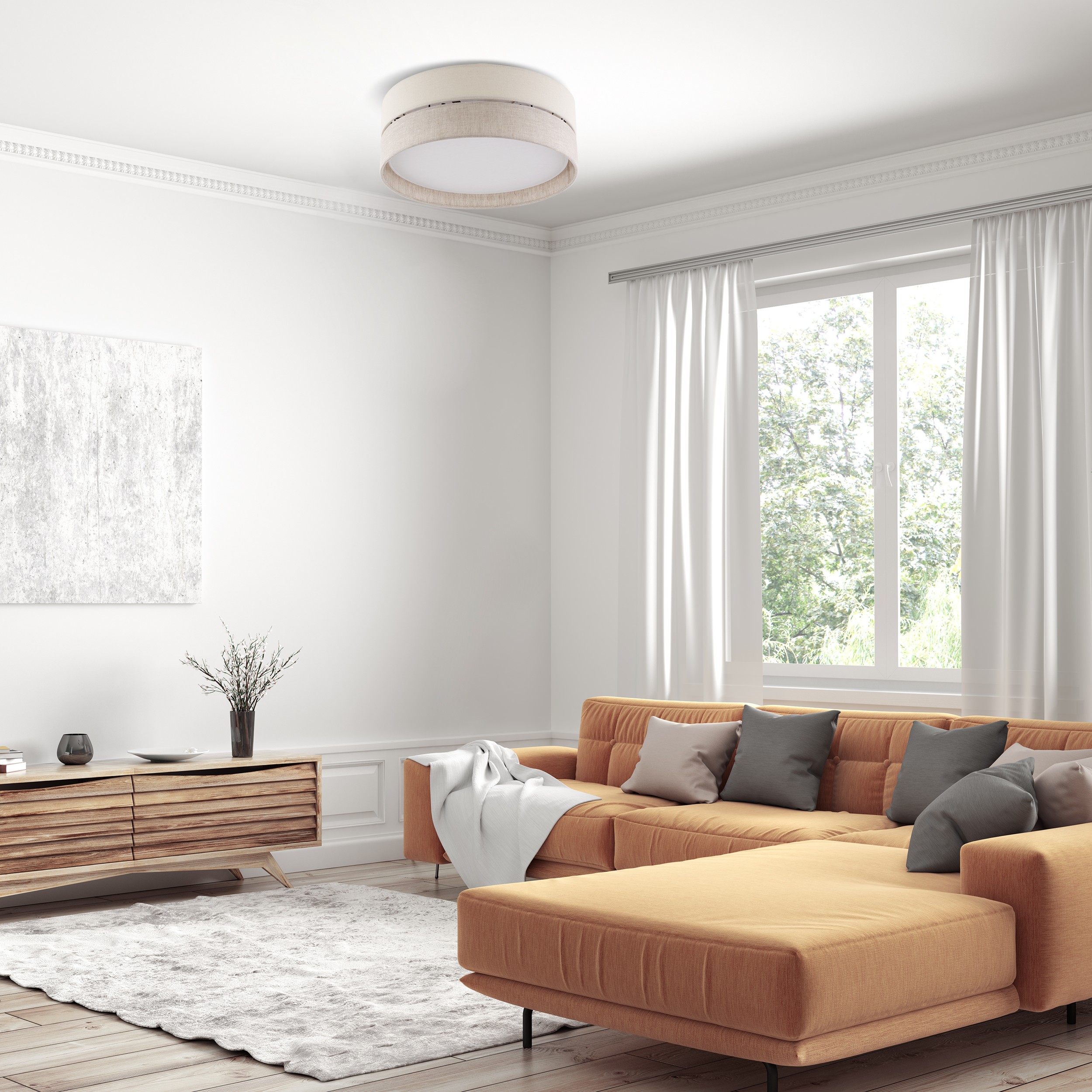 TK Lighting Eco plafon 3x15W szary/beżowy/biały 5775 - Wysyłka w 24h