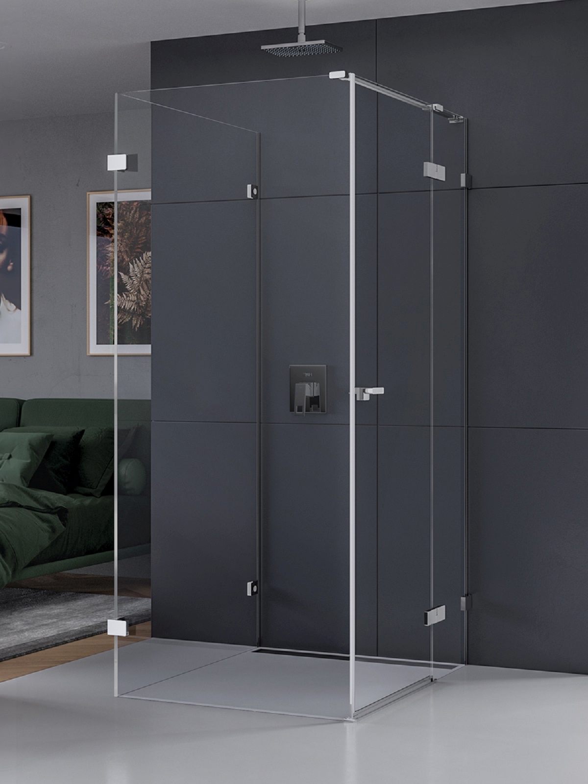 New Trendy Eventa kabina prysznicowa 80x100 cm prostokątna prawa chrom/szkło przezroczyste EXK-4608