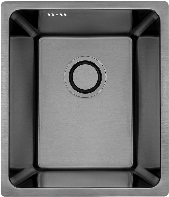 Laveo Aden zlewozmywak stalowy z syfonem 44x38 cm grafit SLA510A