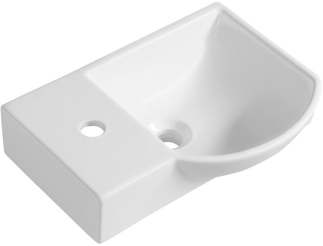 Sapho Small Litos umywalka 45x32 cm ścienna asymetryczna lewa biała 4779 - Wysyłka w 24h