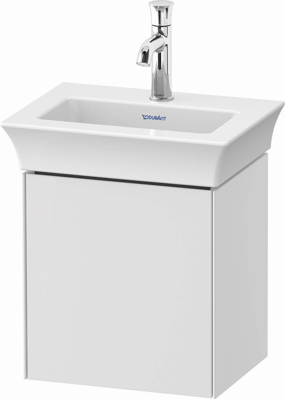 Duravit White Tulip szafka 38,4 cm podumywalkowa wisząca lewa biały wysoki połysk WT4240L8585