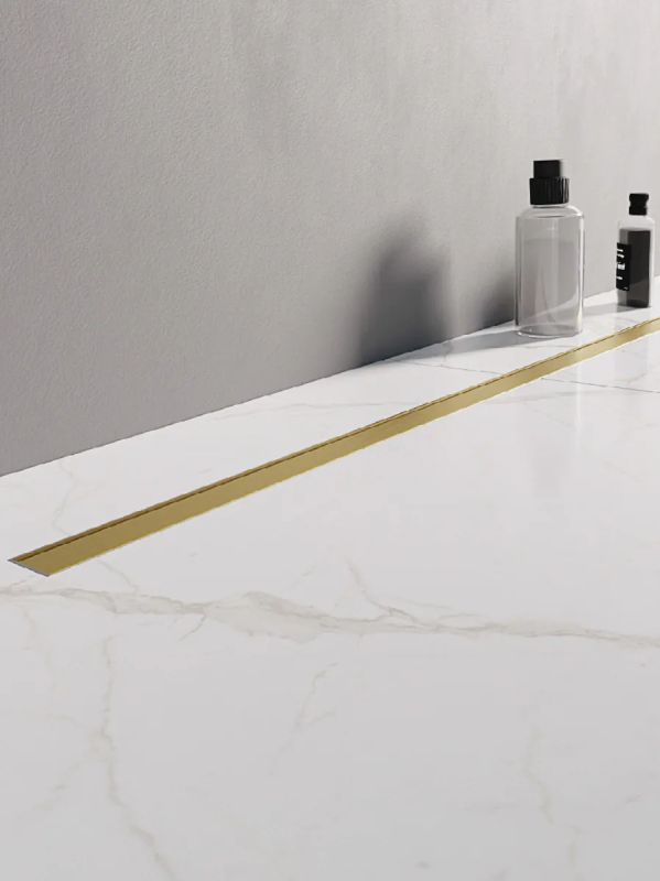 New Trendy Visio Slim Gold odpływ liniowy 100 cm złoty OL-0085 - Wysyłka w 24h