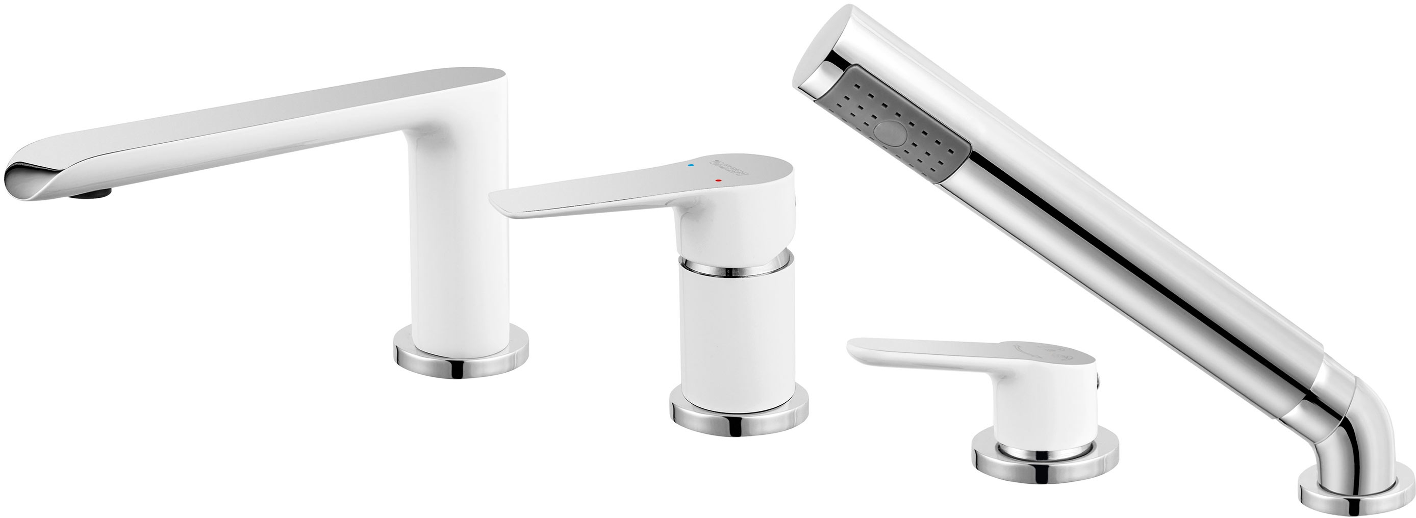 Ferro Adore White bateria wannowo-prysznicowa 4-otworowa biały/chrom BDR11A