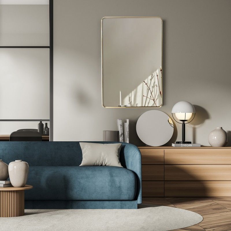 Ars Longa Zen lustro 60x90 cm prostokątne złoty ZEN6090-ZS