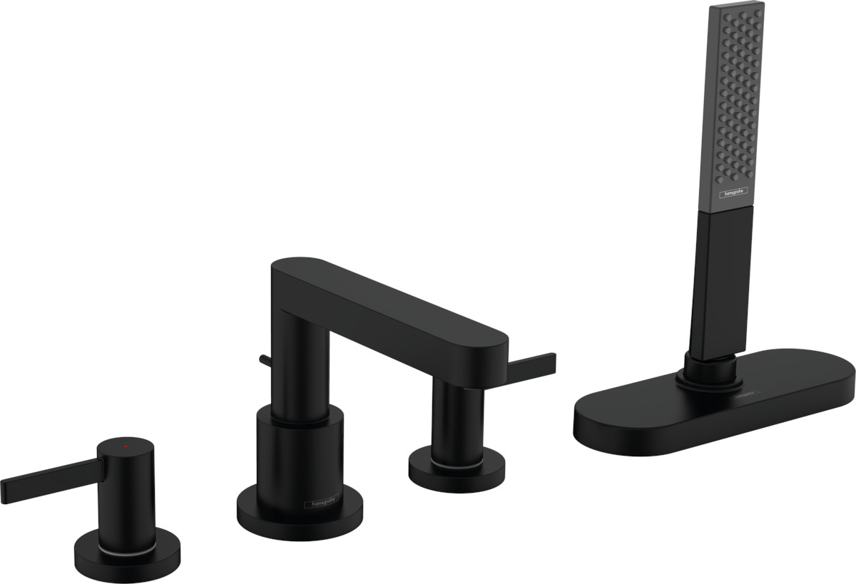 Hansgrohe Finoris bateria nawannowa 4-otworowa czarny mat 76444670
