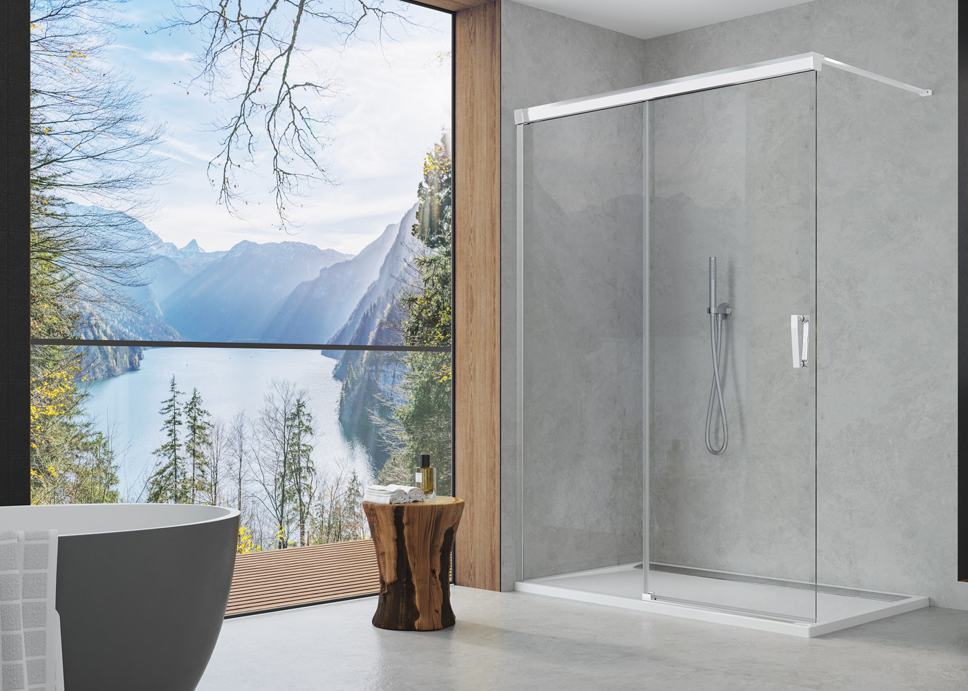 SanSwiss Cadura Walk-In ścianka prysznicowa 120 cm z elementem przesuwnym lewa srebrny połysk/szkło przezroczyste CAW2G1205007