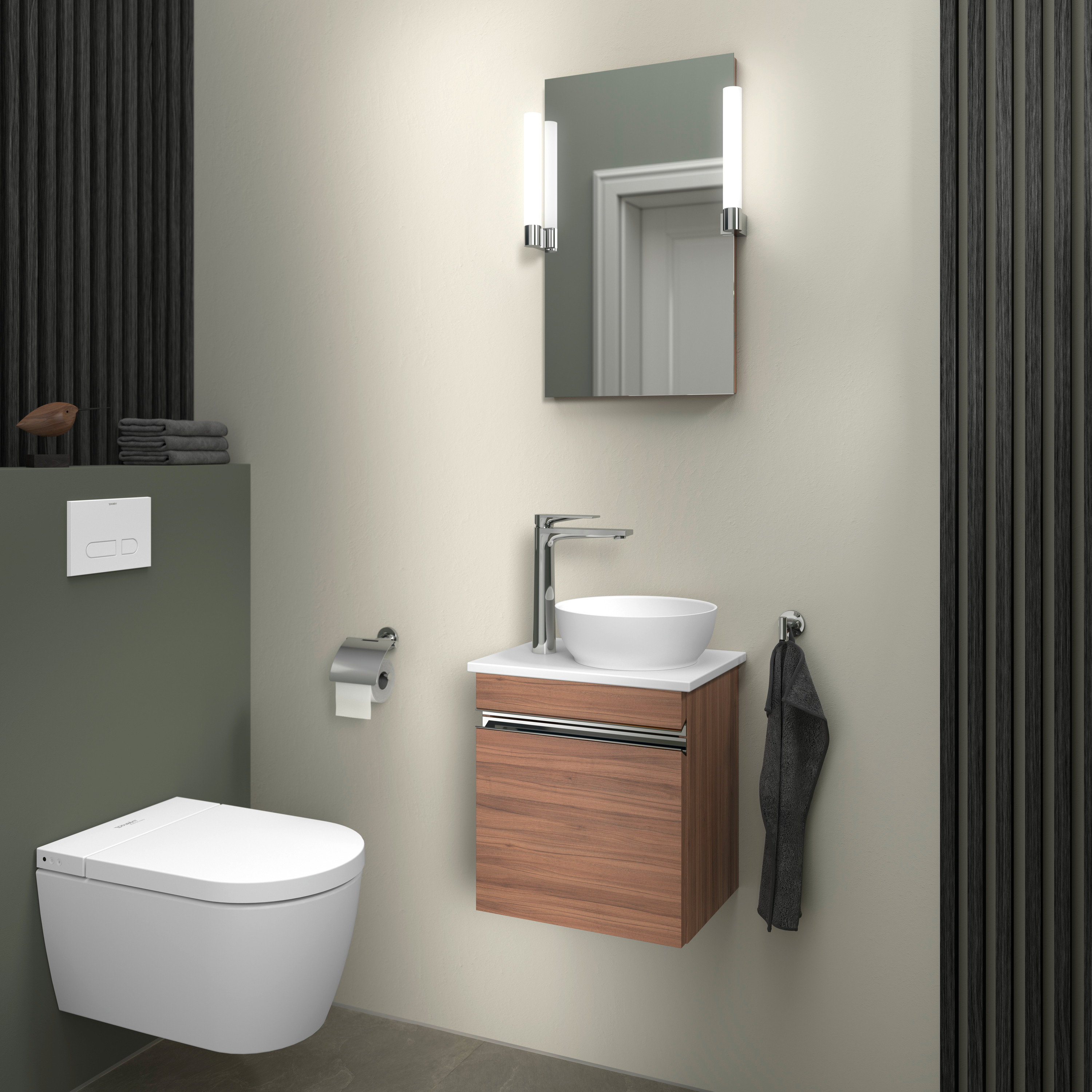 Duravit Sivida lustro 45x65 cm prostokątne z oświetleniem chrom-drewno SV7420010790000