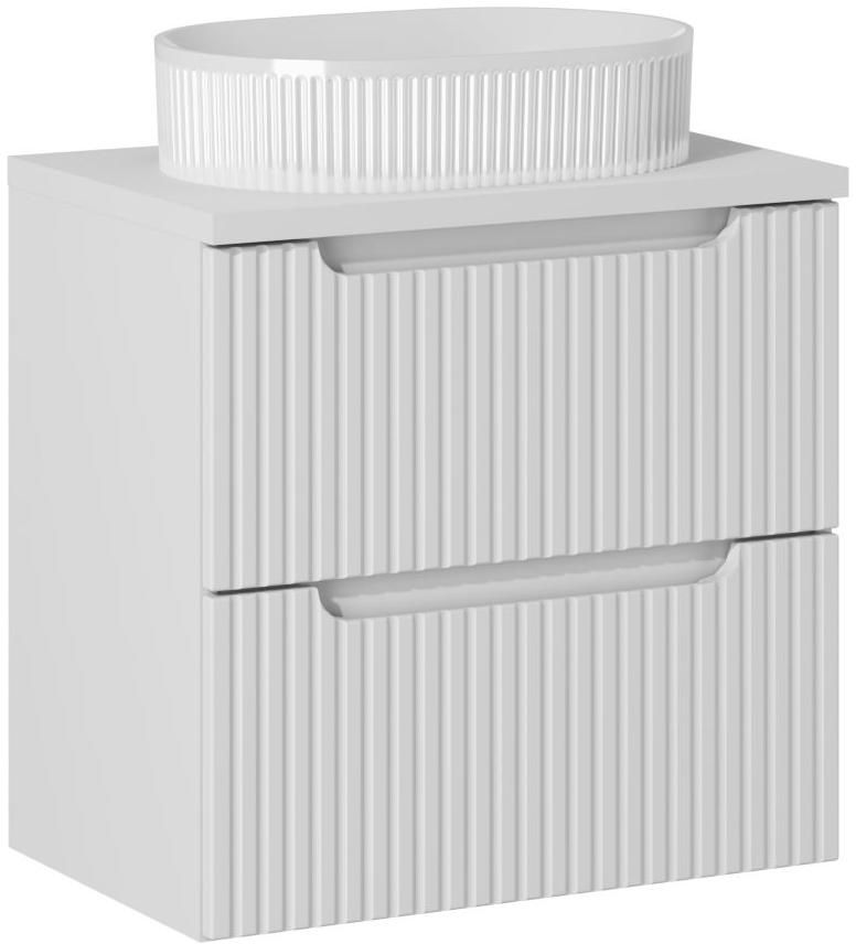 Zestaw meblowy Nova White szafka podumywalkowa 60 cm biała z blatem i umywalką nablatową SET-NOW B WHITE 60CM S BEYOND 5 WH - Wysyłka w 24h