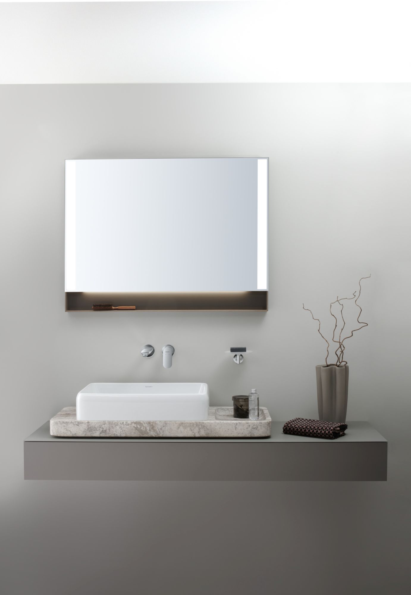 Duravit Qatego lustro 100x75 cm z oświetleniem LED grafit mat QA7083049490100