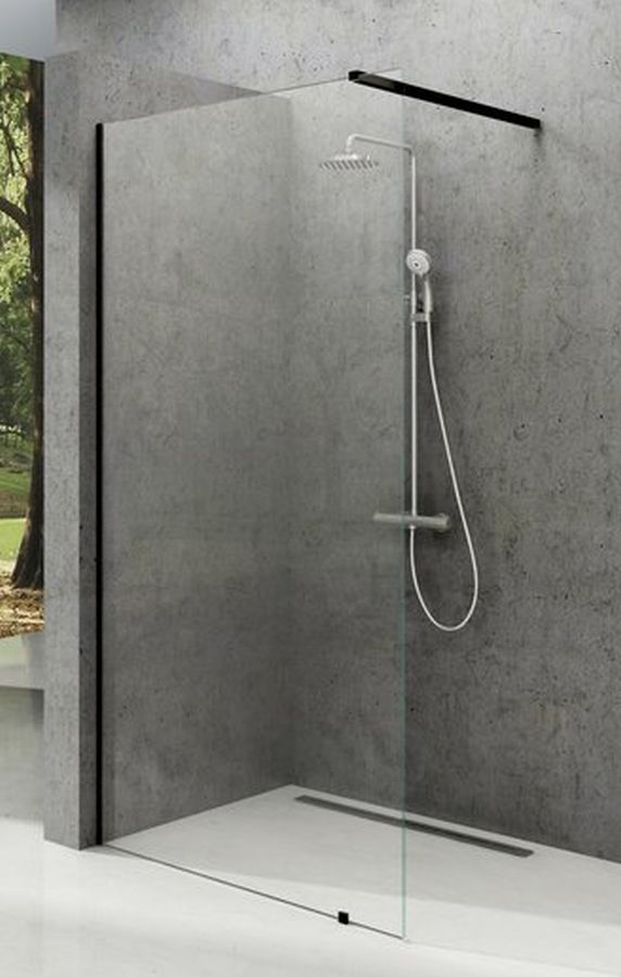 Ravak Walk-In Wall ścianka prysznicowa 60 cm wolnostojąca czarny mat/szkło przezroczyste GW9W00300Z1