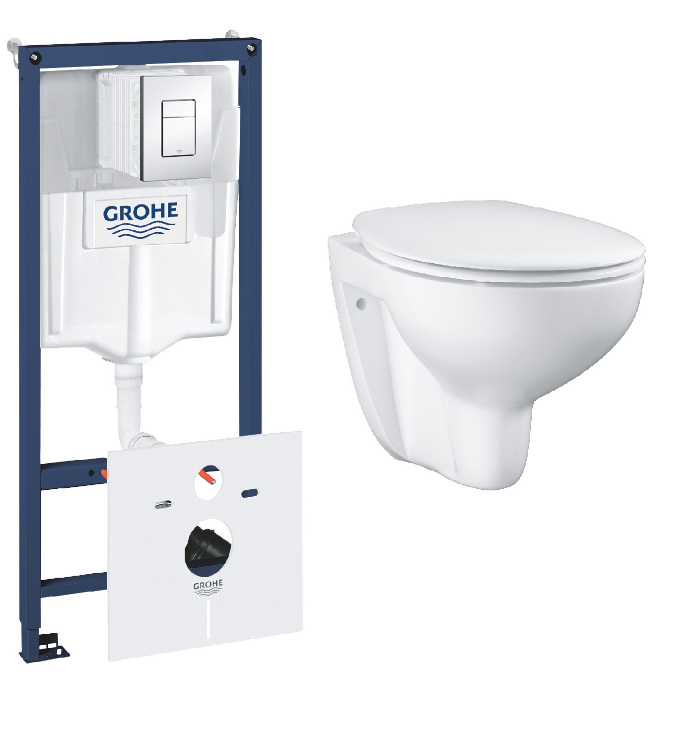 Grohe Bau Ceramic zestaw podtynkowy stelaż 5w1 z miską i deską wolnoopadającą (39351000, 38827000) - Wysyłka w 24h