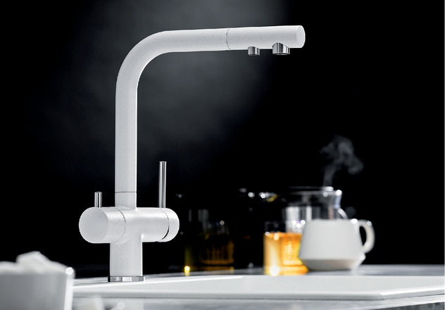 Blanco Fontas II bateria kuchenna stojąca chrom-biała 523134