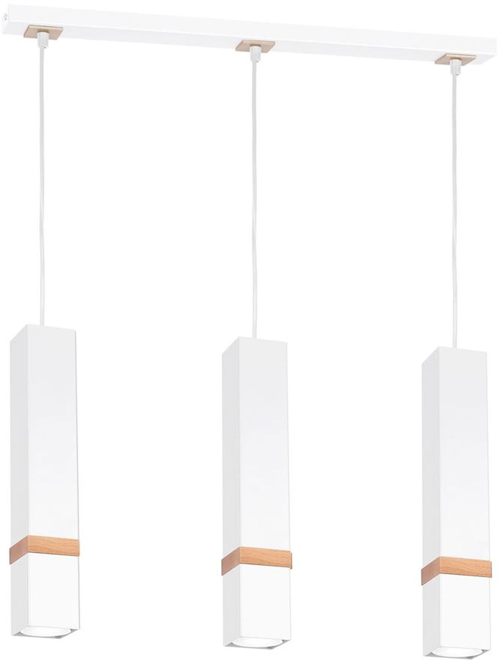 Milagro Vidar White lampa wisząca 3x8W biało/drewniana MLP5409 - Wysyłka w 24h