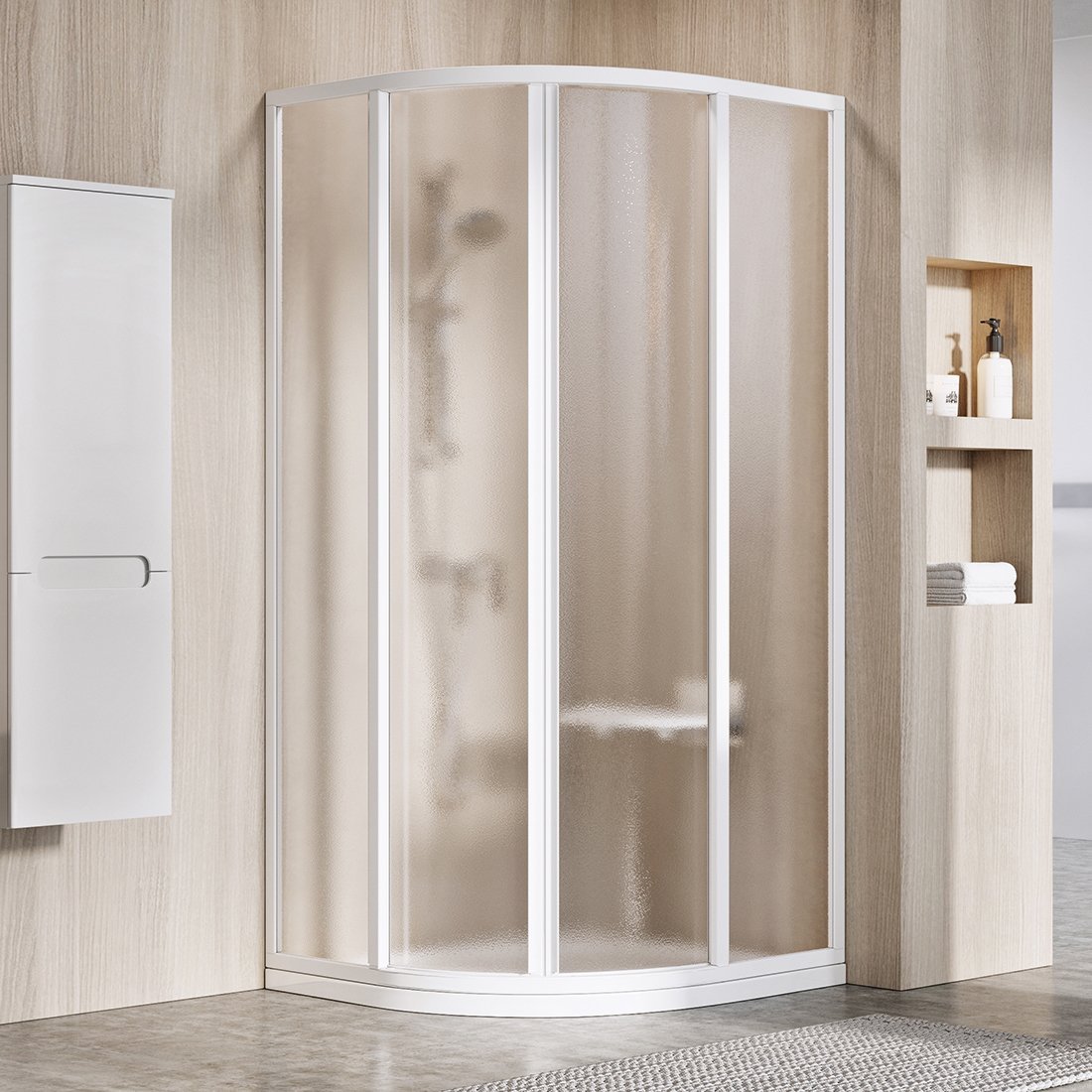 Ravak Supernova SKCP4-80 kabina prysznicowa 80x80 cm półokrągła biały/szkło grape 3114O102ZG