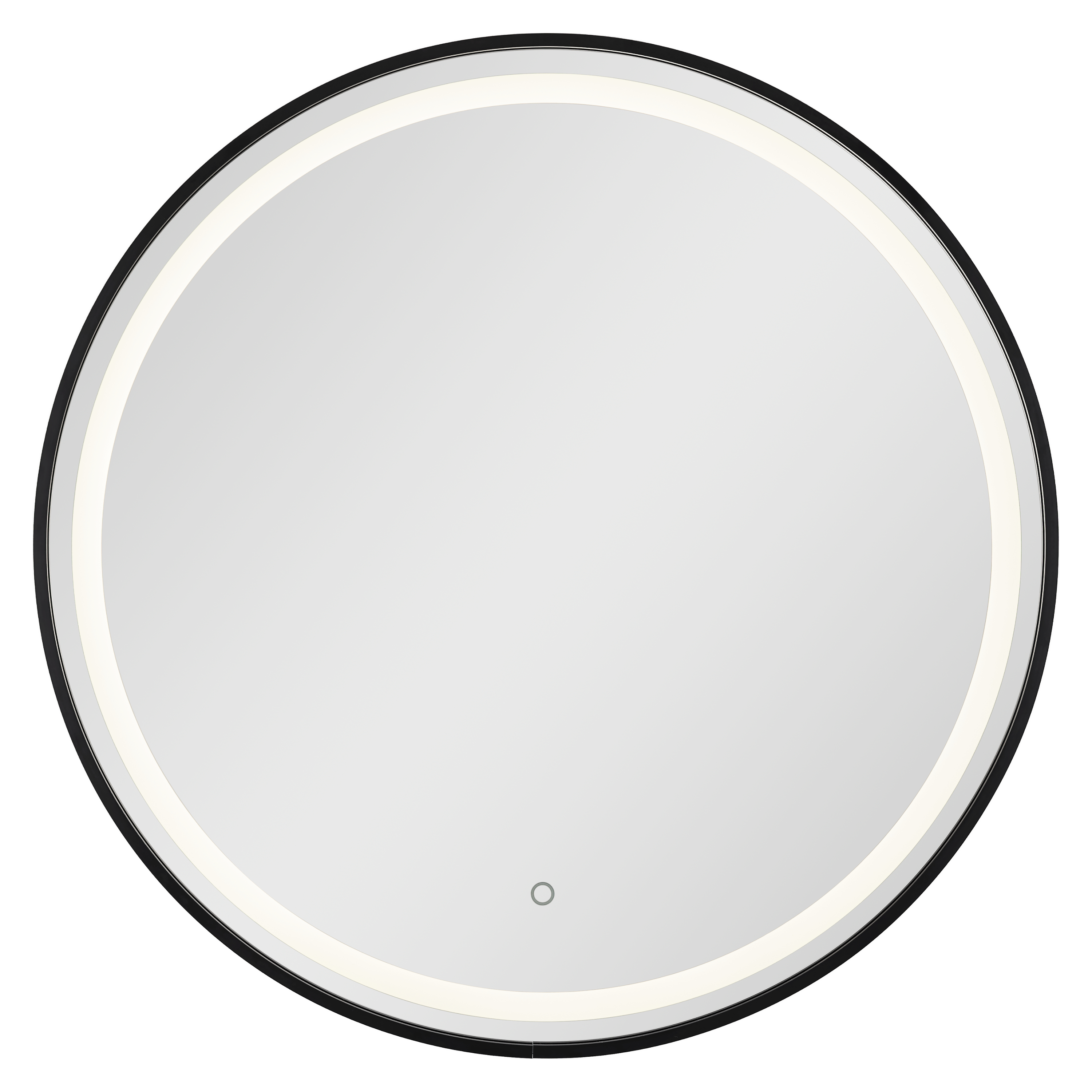 Dubiel Vitrum Moon lustro 70x70 cm okrągłe z oświetleniem LED rama czarna