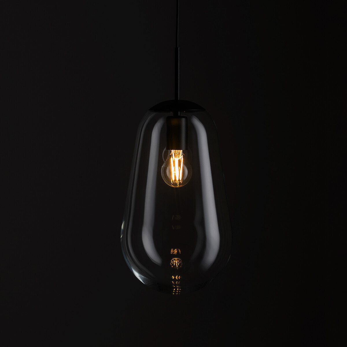 Nowodvorski Lighting Pear lampa wisząca 1x25 W czarna-przezroczysta 7798