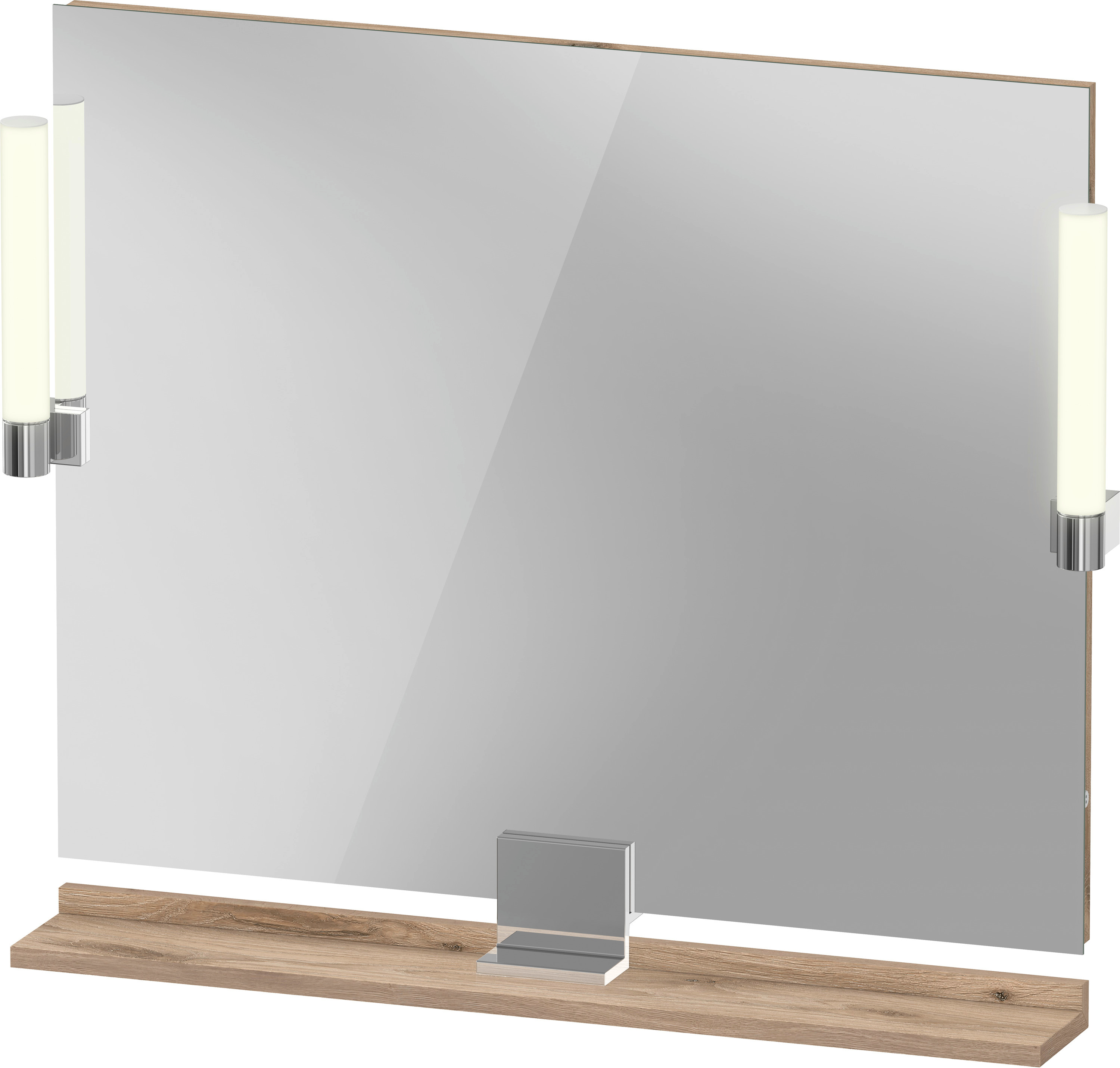 Duravit Sivida lustro 85x65 cm prostokątne z oświetleniem chrom-drewno SV7422010550000