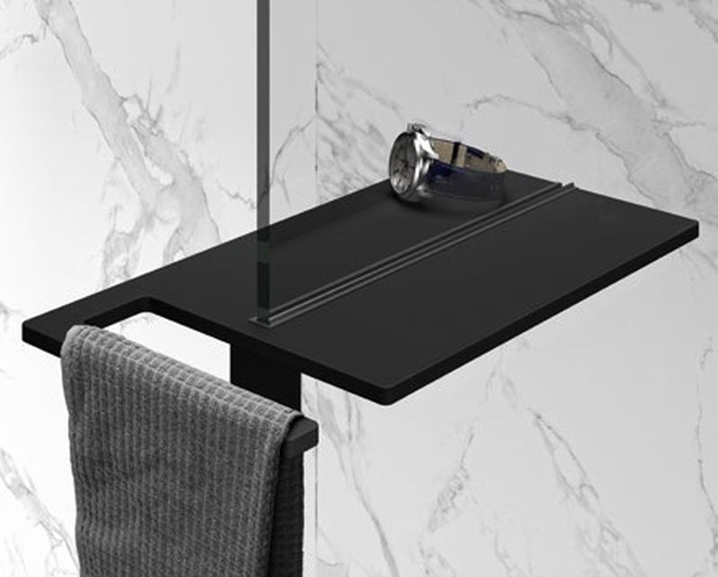 Hüppe Select+ Shower Board półka prysznicowa z uchwytem na ręcznik black edition SL2401123
