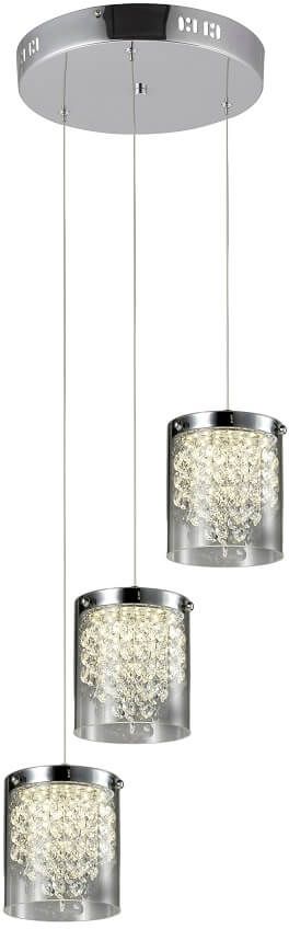 Light Prestige Cantos 3 lampa wisząca 3x6W srebrna/przezroczysta LP-1114/3C