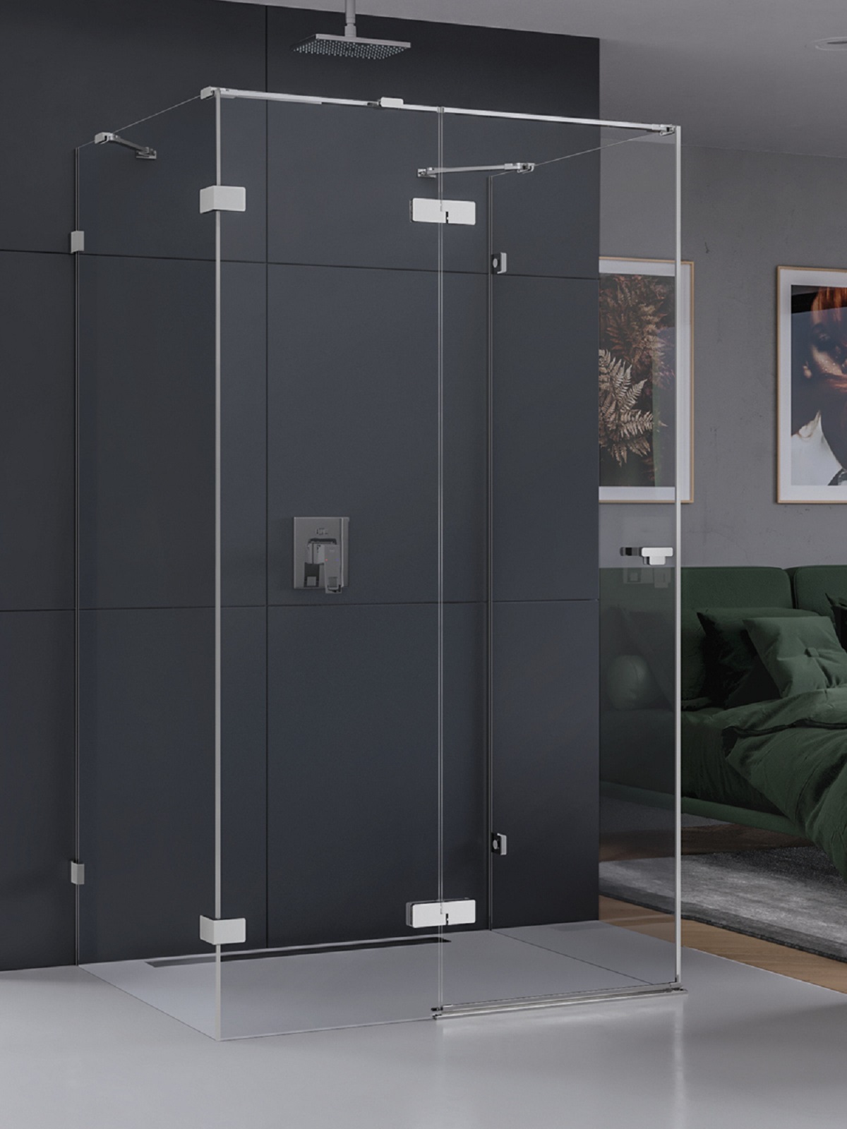 New Trendy Eventa kabina prysznicowa 80x100 cm prostokątna lewa chrom połysk/szkło przezroczyste EXK-4575