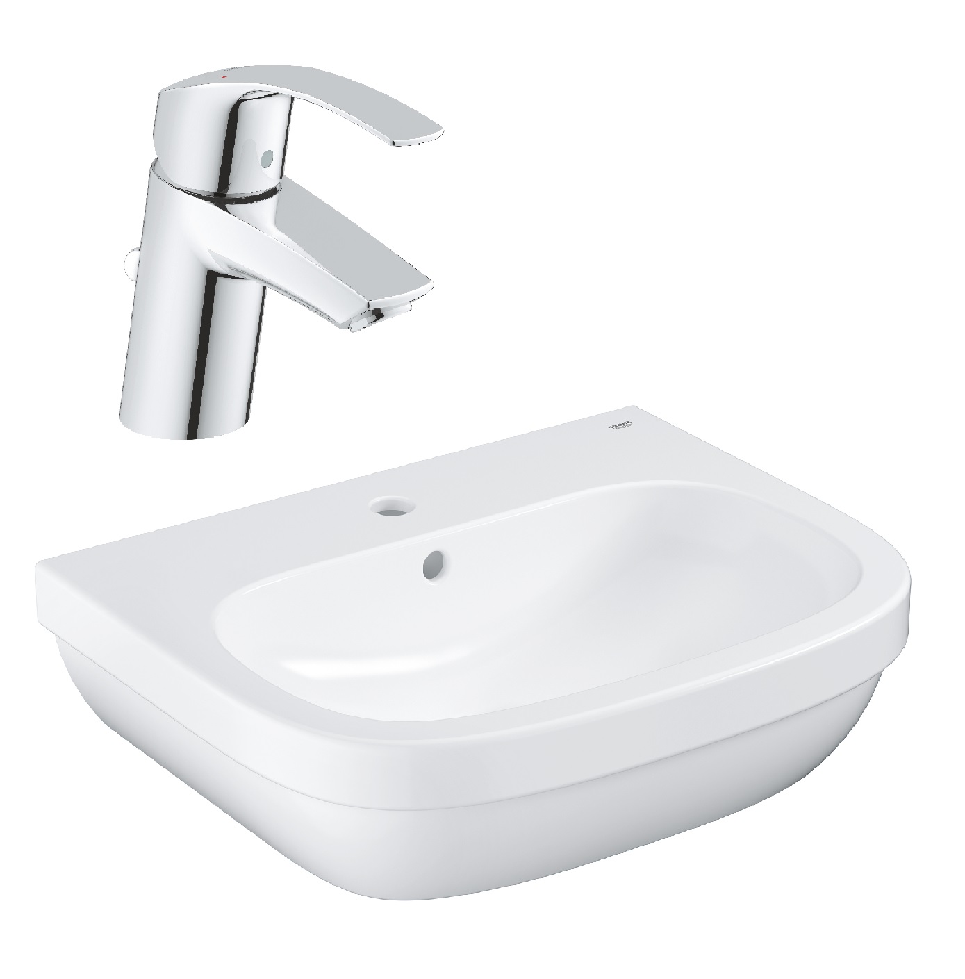Zestaw Grohe Euro Ceramic umywalka z baterią stojącą Eurosmart New (39335000, 33265002) - Wysyłka w 24h