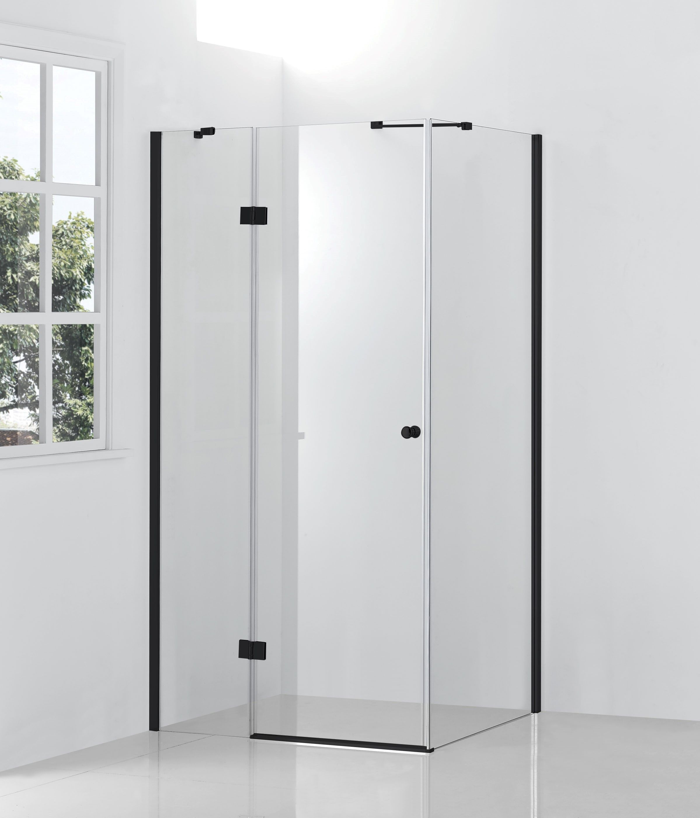 Hagser Gisa kabina prysznicowa 80 cm kwadratowa czarny mat/szkło przezroczyste HGR14000020 - Wysyłka w 24h