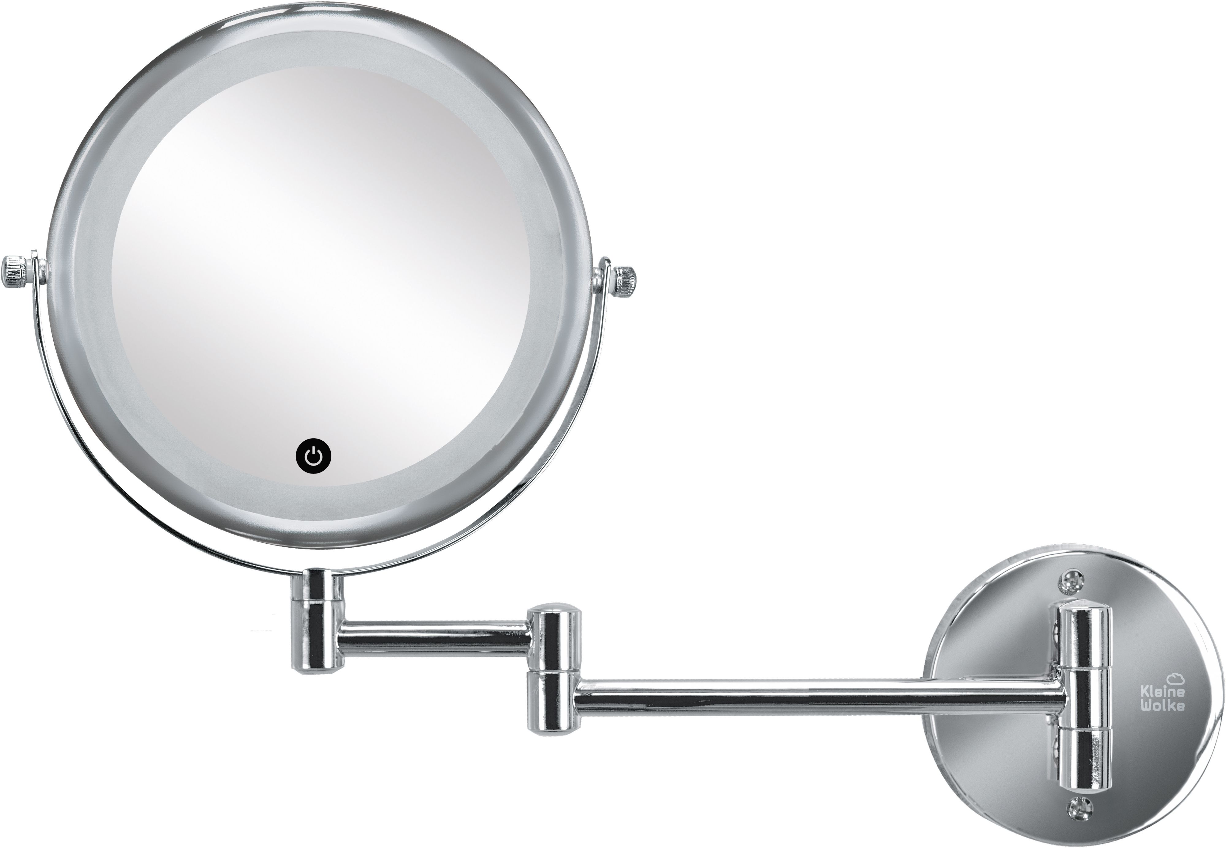 Kleine Wolke LED Mirror lusterko kosmetyczne 22x29 cm okrągłe z oświetleniem chrom 8487124886 - Wysyłka w 24h