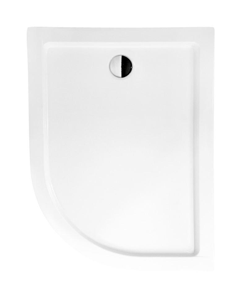Besco Saturn brodzik 100x80 cm półokrągły asymetryczny lewy biały #BAS-100-NL