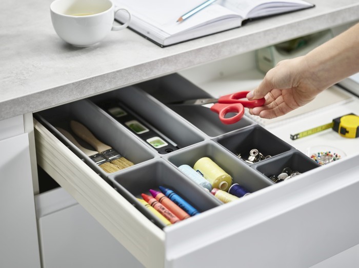 Joseph Joseph Drawer Blox organizer do szafki modułowy siedmioelementowy szary 85199